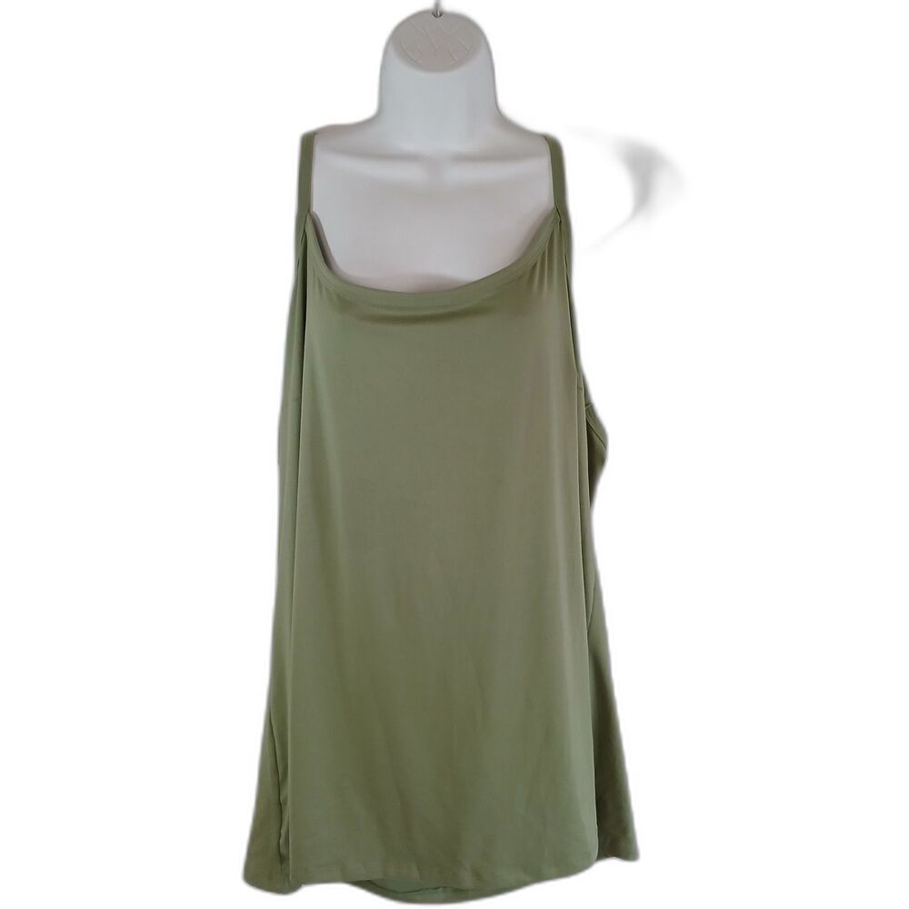 Terra & Sky Cami Thin Straps Green Sz 4X casual preppy layers party stretch work